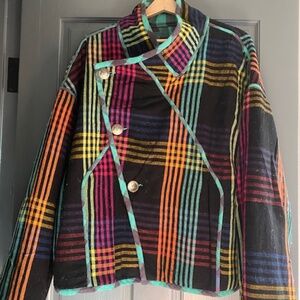 Beautiful 100% Cotton Quilted Biker Style Cozy Jacket size L
